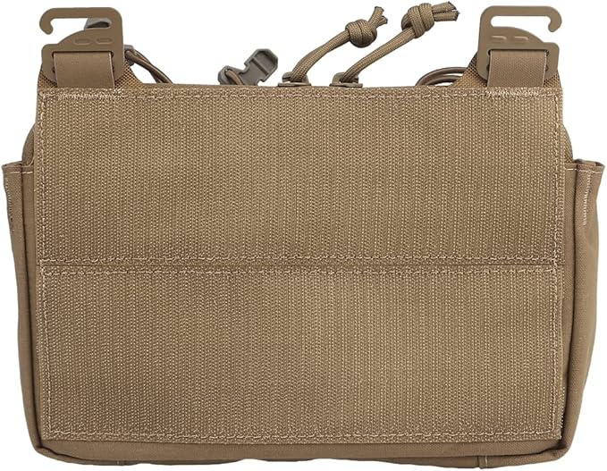 Removable Tactical G-Hook Front Flap Double Stack Abdominal Fanny Pack with 5.56mm Triple Magazine Insert and Kangaroo Pouch