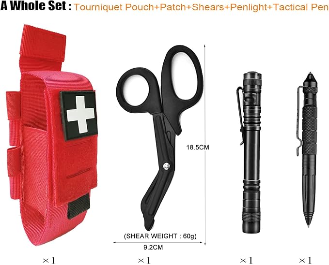Laser Cut Tactical Molle Tourniquet Pouch TQ Holder Tourniquets Holster IFAK TQ Tourniquet Case Trauma Medical Shear Pouch Pen and Penlight Holder