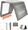 Lumopal Portable Solar Charger 99.9 Wh Battery Bank Equipped with 24W Foldable Solar Panels and 600 Lumen Adjustable LED Camping Light 65W PD USB-C 22W QC3.0 USB A Output for Outdoor
