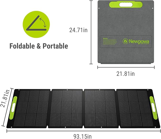 Newpowa 200W Portable Solar Panel Kit with Adjustable Kickstand Case200Watt 12Volt Foldable Panel+20A MPPT Controller+20FT Controller Cable+20ft 12AWG