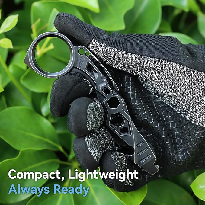 KANSEPT PryMate Blackwash Titanium Pry Bar Multitool with Glass Breaker Bottle Opener Hex Bit Pocket Cilp or Keychain for Your Versatile Companion for Everyday Carry and Camping Accessories G008A2