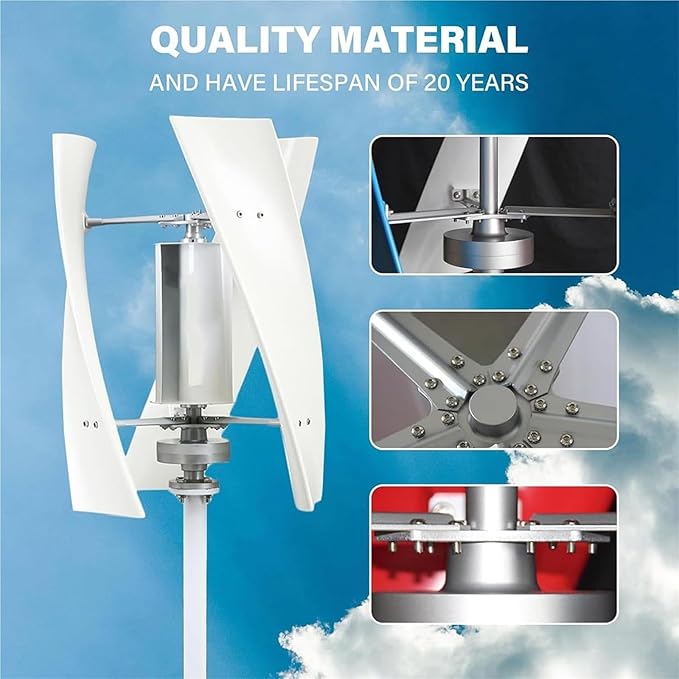 10000W/12000W Wind Turbine Vertical Axis Permanent Maglev Generator Magnetic Levitation Vertical Axis Electric Power Generator 12V-220V with Controller(12000w12v)