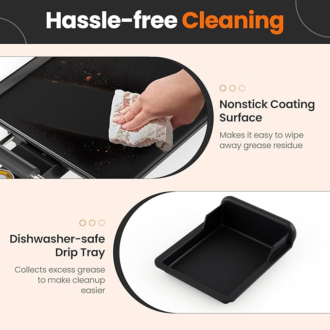 Costzon 35.5 Electric Griddle 1400W Nonstick Extra Large Griddle Long Table Top Grill w/5-Level Temp &amp Drip Tray Indoor Outdoor Cooking Plates Teppanyaki Grill for Pancake BBQ Camping Gather