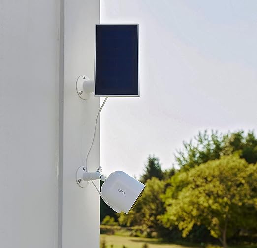 Arlo Solar Panel Charger Works with Arlo Pro 5S 2K Pro 4 Pro 3 Floodlight Ultra 2 and Ultra Cameras Weather Resistant Easy Install White VMA5600 (Renewed)