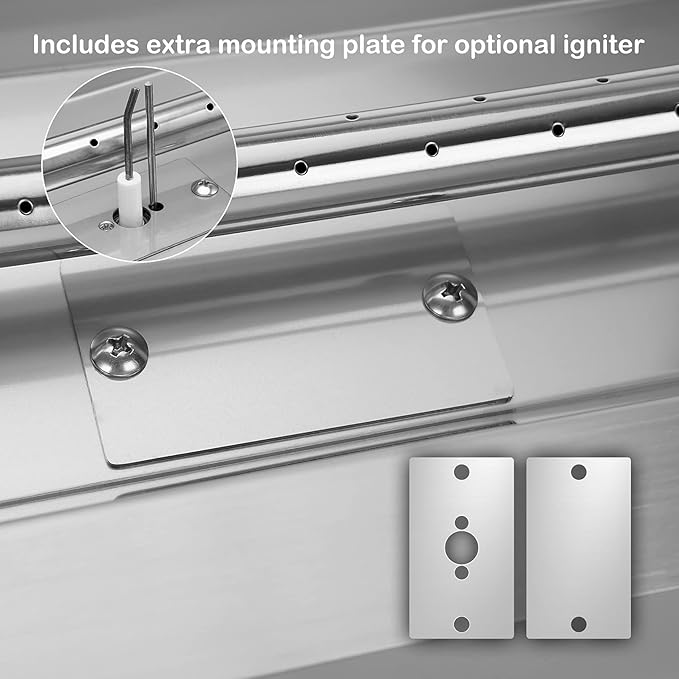 Stanbroil 24 x 8 Inch Rectangular Drop-in Fire Pit Pan with H-Burner Gas Fire Pit Insert for DIY Fire Table 304 SS 90000 BTU Max