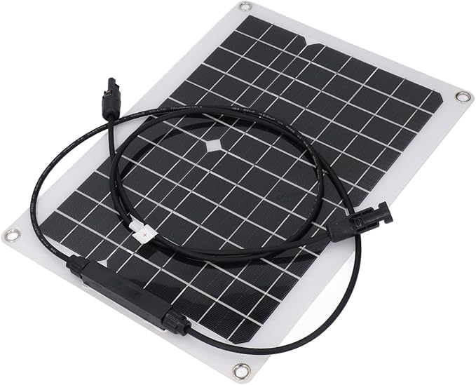 Hyuduo 15W Monocrystalline Solar Panel Flexible Solar Kit with Overload Protection for RV Camping Boat 12V Battery Charging Off Grid