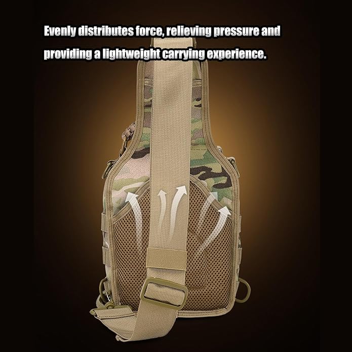 Tactical Sling Bag for Men Military EDC Molle Backpack Adjustable Strap Climbing Camping Fishing Trekking Molle Bags