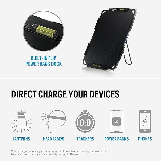 Goal Zero Nomad 5 Solar Panel Small Lightweight 11500 BT204