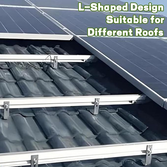 12 Pack Solar Mount L-Bracket with Hardware Aluminum Alloy Photovoltaic Solar Panel Mounting L Brackets for RV Boat Off Grid Roof Motor Home Roof