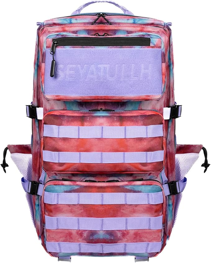 55L Military Tactical Backpack - Bug Out Bag with MOLLE System for Hiking(Nebula camouflage)