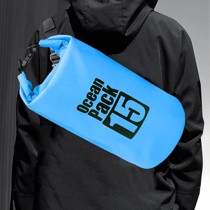 Waterproof Dry Bags for Beach 15L Roll Top Fishing Storage Water Sports Dry Sack for Kayakers Boaters Swimmers Fishermen Rafters Surfers Travelers Hikers Beach Trips Boating Swimming Kayaking