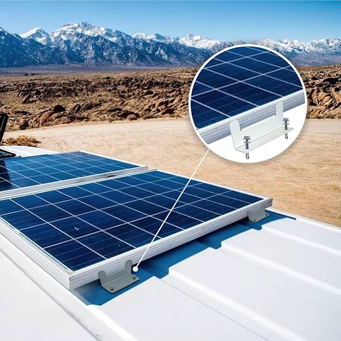 D&ampONEHOS Solar Panel Mounting Z Brackets Lightweight Aluminum Corrosion-Free Construction for RVs Trailers Boats Yachts Wall and Other Off Gird Roof Installation 16 Units per Set