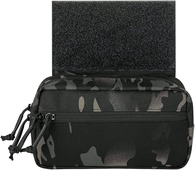 KRYDEX Tactical Drop Pouch Sub Abdominal Carrying Kit Bag Tactical Fanny Pack with Hook and Loop Panel for Tactical Vest Chest Rig (MCBK)