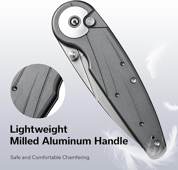 CIVIVI Starflare Pocket Knife for Men Women Button Lock Folding Knife with 3.3 Nitro-V Blade Milled Aluminum Handle Cool Knife for Everyday Carry C23052-2