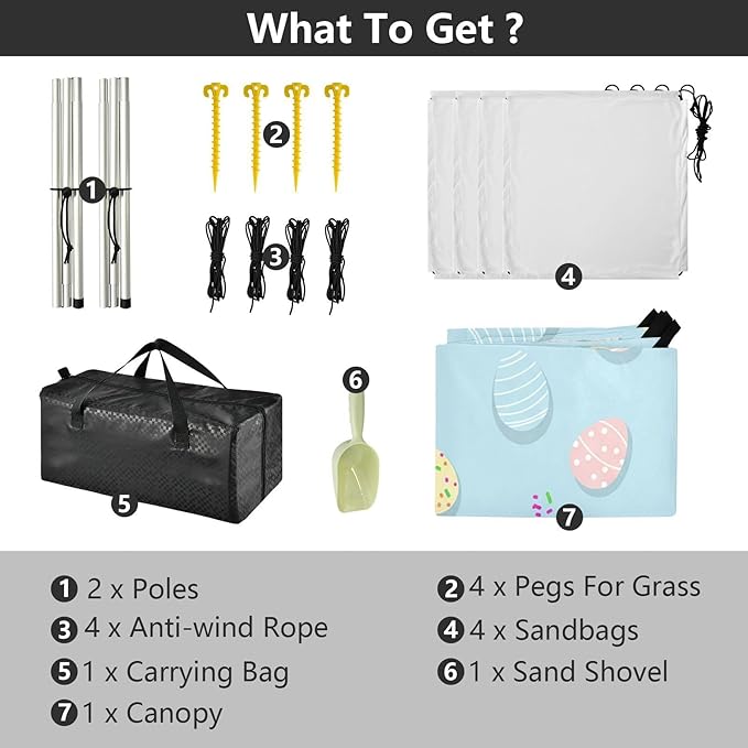 xigua Easter Egg Beach Tent Sun Shelter with Carrying Bag - Silver Coated Oxford Fabric Beach Canopy for Beach Camping Fishing - Includes Windproof Ropes Sandbags &amp Stakes