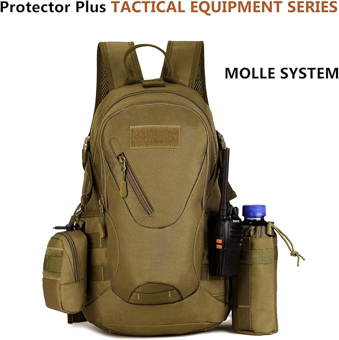 Protector Plus Tactical Motorcycle Backpack Small Military Cycling Pack Bug Out Bag (Patch Included)