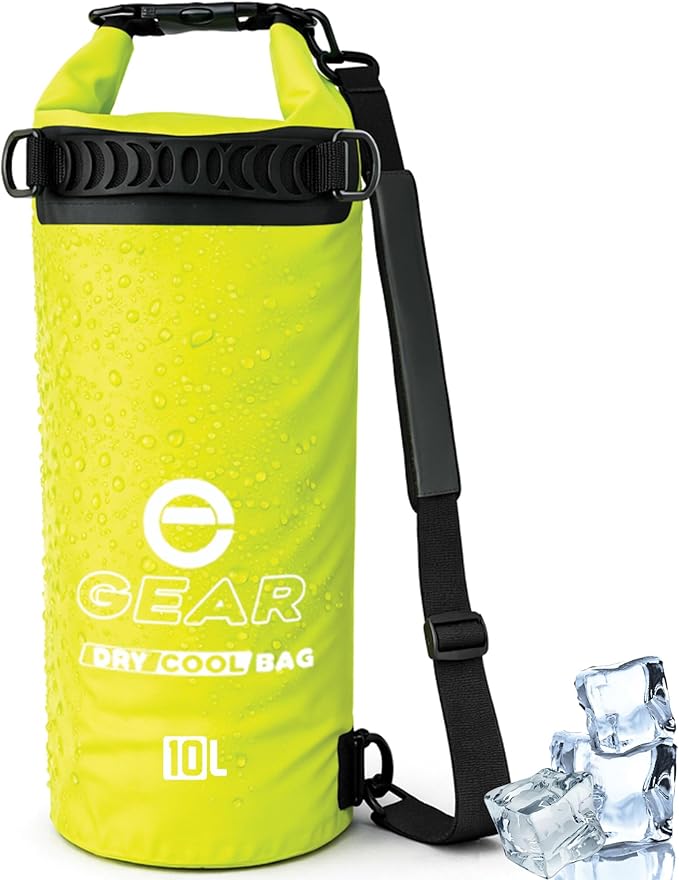 Enthusiast Gear Insulated Dry Bag Floating Cooler – 10L / 15L / 25L Roll Top Leak Proof Waterproof Collapsible with Padded Shoulder Strap - Perfect for Kayaking Fishing Beach