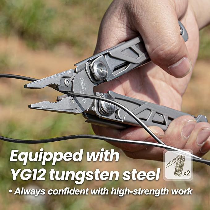Multitool 2 Pack 17-in-1 Stainless Steel Multi Tool Pliers with Self-locking Pocket Knife Professional (EDC) Multi-tool for Outdoor Survival Camping and Hunting Hiking Simple Repair