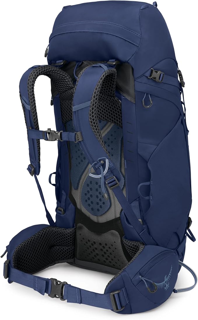 Osprey Kyte 48L Women's Backpacking Backpack - Hiking &amp Camping Bag with Waterproof Raincover Serenity Blue X-Small/Small
