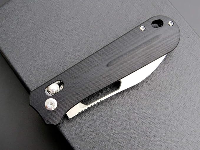 Eafengrow EF963 Folding Knife D2 Steel Blade G10 Handle EDC Tool Knives for Outdoor Working Camping (Black)