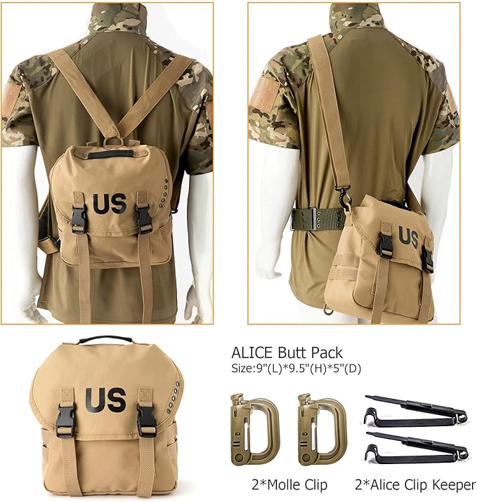 MT Military Rucksack Alice Pack Army Backpack and Butt Pack