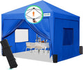 Quictent Privacy 10x10 Pop up Canopy Tent with Sidewalls and Roll-up Ventilated Windows One Person Easy Setup Outdoor Commercial Gazebo Shelter Enclosed Waterproof Bonus 4 Sandbags