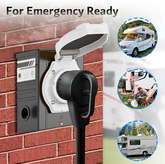 NEMA 1.5ft Shore Power Twist Lock SS2-50R to 14-50R Generator Adapter Cord AC Power Adapter Cord for Both EV&ampRV 50A Outlet