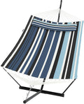 2 Person Double Hammock with Stand &amp Pillow 450 LBS Heavy Duty Outdoor Hammock with Balance Rope for Patio Backyard Poolside