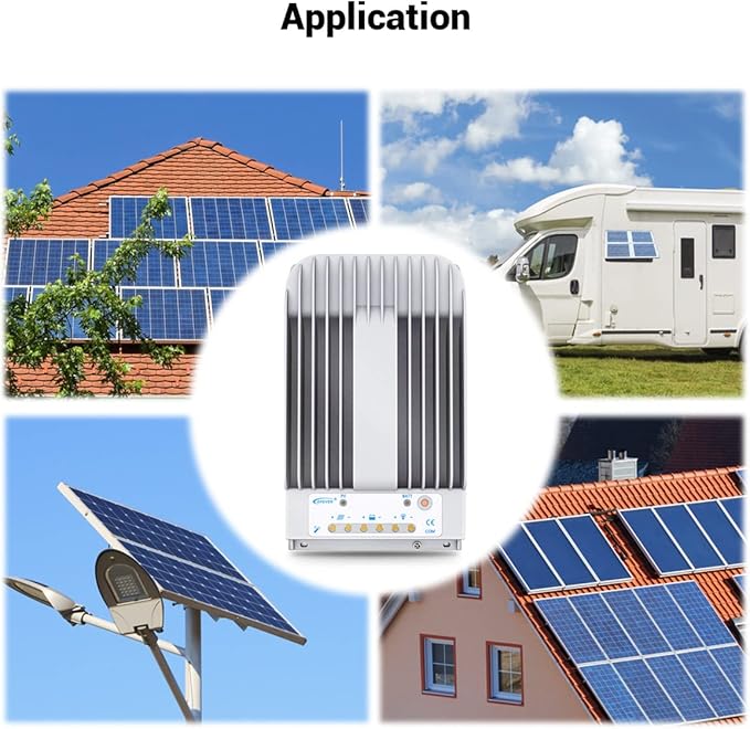 EPEVER MPPT Solar Charge Controller - 20A 12V/24V Auto Solar Panel Charge Controller with Max.PV 150V Remote Meter Temperature Sensor PC Monitoring Cable