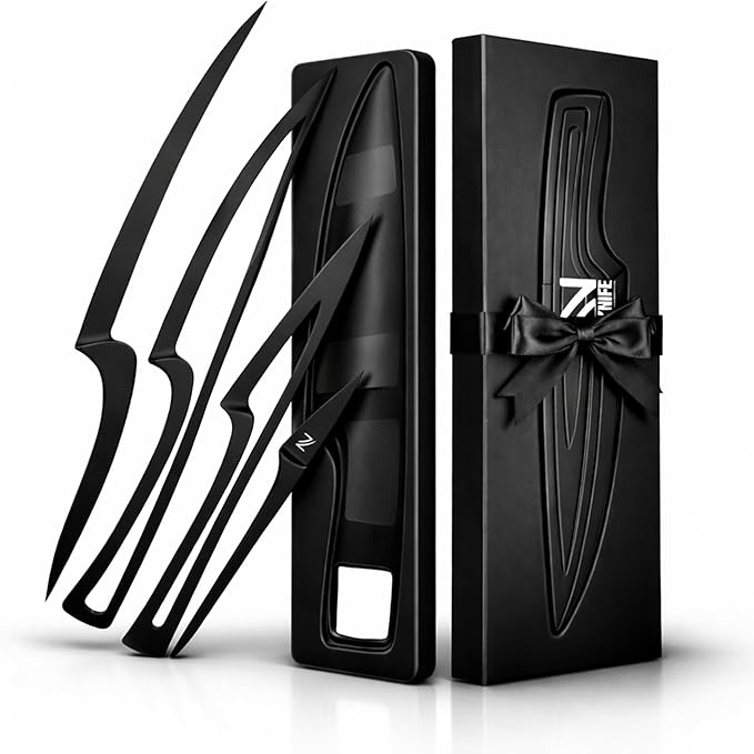 NestKnife Magnetic Knife Set - VG10 High Carbon Stainless Steel Kitchen Knives with Patented Space-Saving Nesting Design &amp Magnetic Holder - 4 Piece Razor Sharp Professional Chef Knife Set
