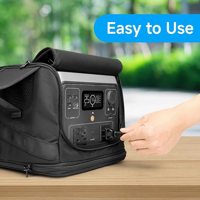 Xxerciz Carrying Case Compatible with ECOFLOW River 2 Pro/River 2 Max Storage Bag with Adjustable Shoulder Strap Soft Generator Cover with Waterproof Bottom and Side Zippers for Outdoor Travel