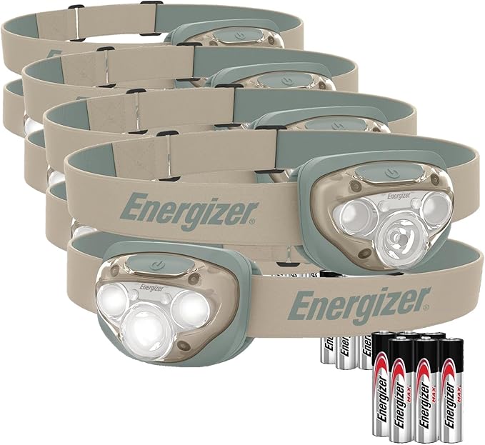 Energizer LED Headlamp PRO IPX4 Water Resistant Headlamps High-Performance Head Light for Outdoors Camping Running Storm Survival LED Light for Emergencies (Batteries Included) | (Pack of 8)