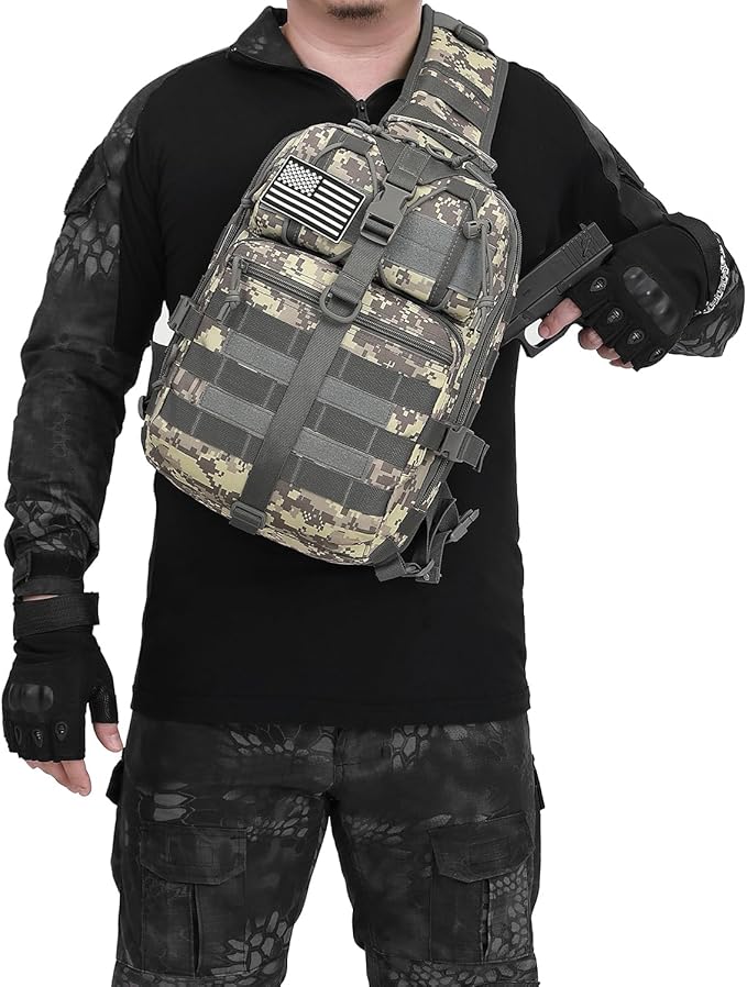 ATBP Tactical Crossbody Backpack Large Sling Pack With Holster Shoulder Bag For Men Hiking