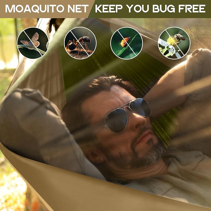 Camping Hammock Mosquito NetDouble &amp Single Portable Hammocks Hammocks with 2 Tree StrapsHammock Tent for Travel CampingCamping Accessories for Indoor Outdoor Hiking Backpacking Backyard Beach