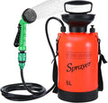 Finderomend Portable Shower for Camping with 7 Spray Modes Hand Press Camping Shower with Removable Hose and Shower HeadPressure Rinse Kits for Hiking Traveling Garden Beach Pet Shower