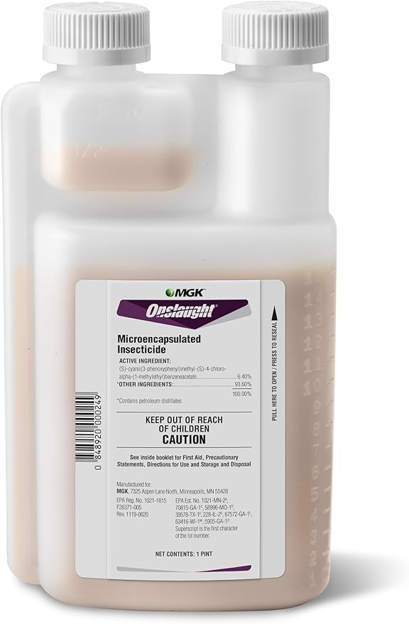 MGK Onslaught® Microencapsulated Insecticide | Indoor/Outdoor Pest Control Concentrate for Food or Non-Food Areas | Cockroach Killer | Long-Lasting Residual Control | 16 Ounces