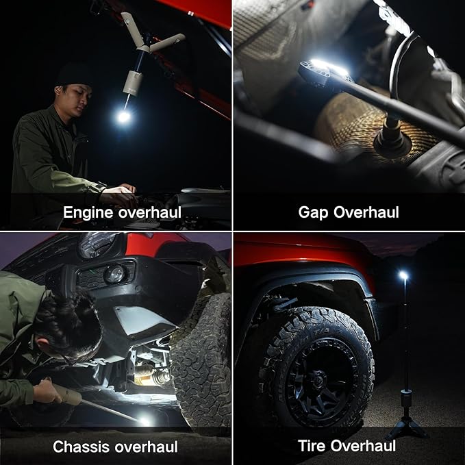 Outask Camping Lantern Rechargeable Portable Magnetic Camping Lights with 12000mAh Battery Telescoping IPX6/IPX7 Waterproof Flashlights Camping Lamp for Emergency Camping Hiking (Tactical Brown)