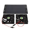 10W DC 12V Solar Powered Exhaust Dual Fan Outdoor Solar Panel Power Mini Ventilator for Home Attic Greenhouse Shed Pet Dog Chicken House Cooling