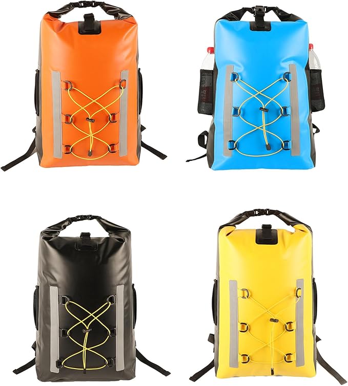 Dry Backpack Water Proof Dry Bag Backpack 30L With Meshes Pocket Adjustable Strap Roll Top Dry Bag For Kayaking Rafting