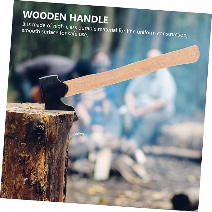 Happyyami Grip Wooden Axe Handle Replacement Durable Handle for Outdoor Use Easy Installation Comfortable Grip for Axe Restoration and DIY Projects