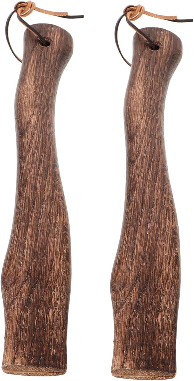 BESPORTBLE 2pcs Ergonomic Wooden Axe Handle Non-Slip Replacement Grip for Camp Hatchet Fire Axe Handle for Easy Chopping and Splitting