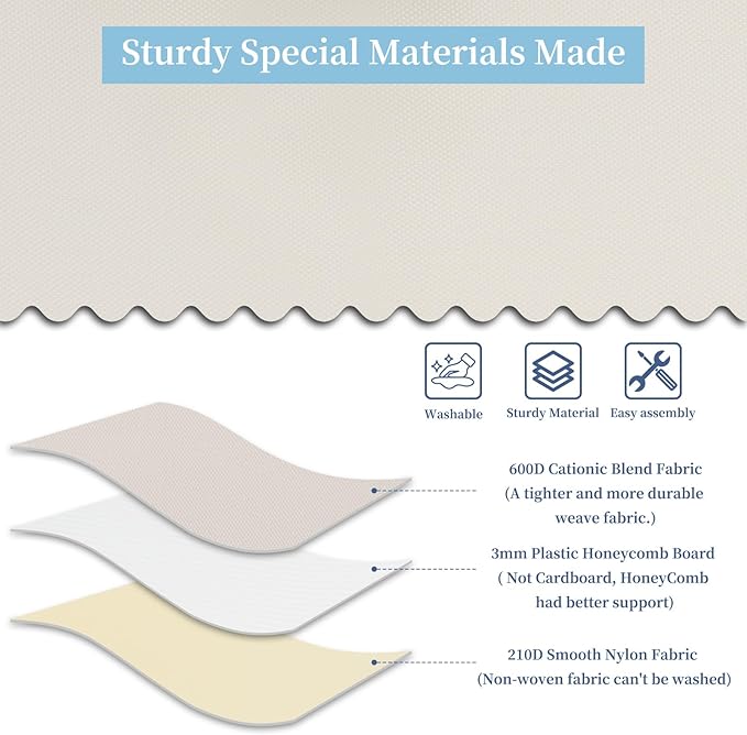 AMJ Fabric Storage Bin with Lid – Foldable for Clothes Blankets – Beige Storage Box – Wardrobe-Optimized &amp Breathable (Set of 3)