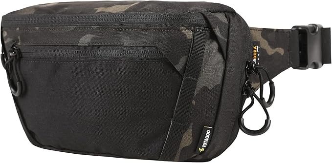 Tactical CCW Fanny Bag Concealed Carry Fanny Pack w/Adjustable Waist Belt Tactical Waist Bag Handgun Pouch with Universal Pistol Holster Everyday Hip Pack (Multicam Black)