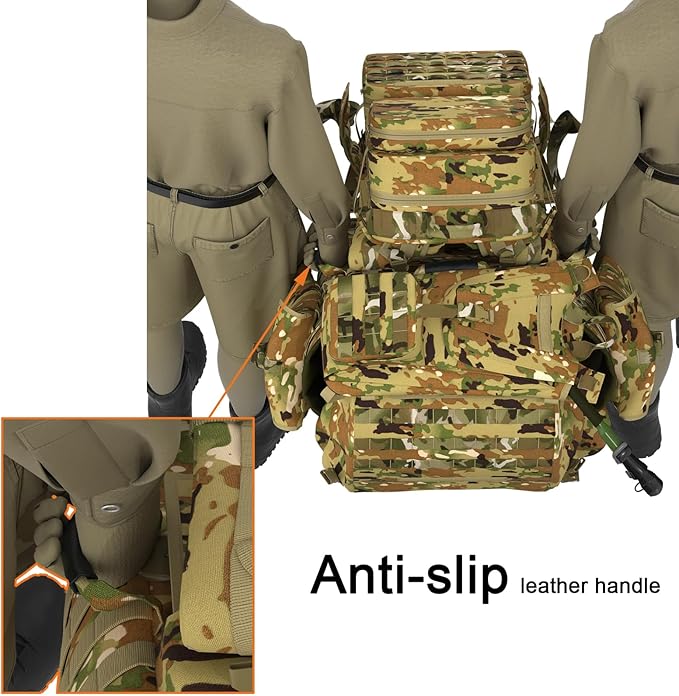 MT FILBE 100L Modular Rucksack System Military Ruck with External ABS Frame Detachable Assault Pack &amp Hydration Carrier