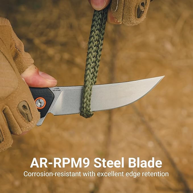 CJRB Folding Knife Gobi (J1906) AR-RPM9 Powder Steel G10 Handle Pocket Knife EDC Knife Black