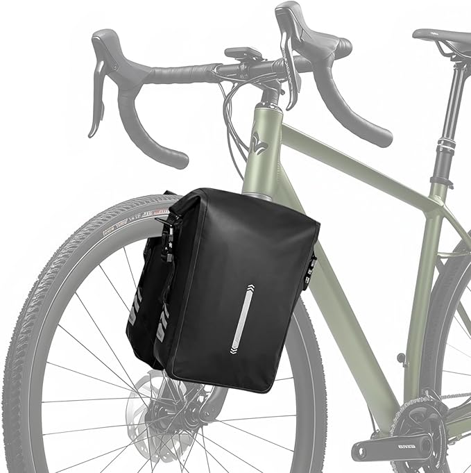 Bike Front Fork Waterproof Bag 6 L Quick Release Dry Bag Sturdy Nylon with Reflective Details Easy Access for Commuting and Outdoor Adventures
