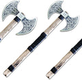 Handmade Carbon Steel Axe Medieval Warrior Double Headed Battle Axe | Viking Axe | Birthday Gift Brown