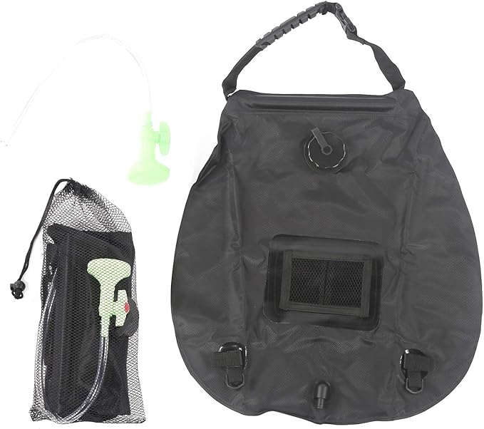 20L Outdoor Solar Power Shower Bag Camping Portable Sun Heated Bath Bag with Shower Heads