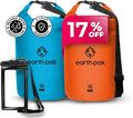 Earth Pak Waterproof Dry Bag - Roll Top Waterproof Backpack Sack Keeps Gear Dry for Kayaking Beach Rafting Boating Hiking Camping and Fishing with Waterproof Phone Case
