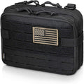 WYNEX Tactical Molle Admin Pouch of Laser Cut Design Utility Pouches Molle Attachment Military Medical EMT Organizer with Map Pocket EDC EMT Pack IFAK Tool Holder Universal U.S.A Patch Included